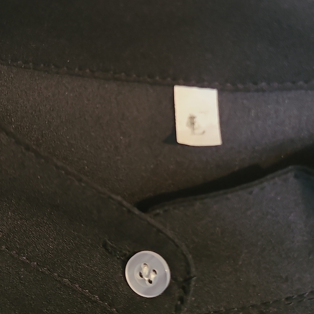 Women's Black Button-Down Shirt - Classic Long Sleeve - Picture 3 of 5